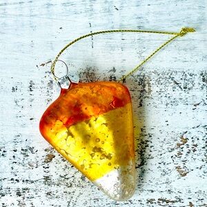 *Glass Candy Corn Christmas Ornament